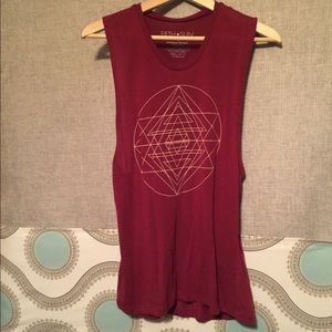 Geometric Shapes Maroon Tank Top 🔺🔻◾️